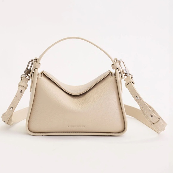 Mini Clementine Bag: Oat Pebbled Leather - Picture 1 of 8